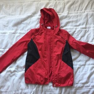 Red windbreaker